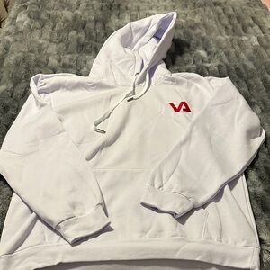 White Hoodie with Red Logo